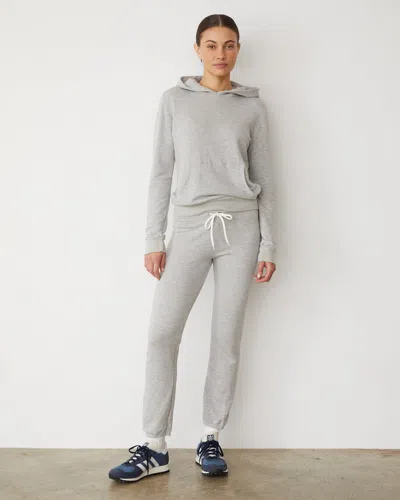 Monrow Softfleece Kangaroo Pullover In Heather Grey