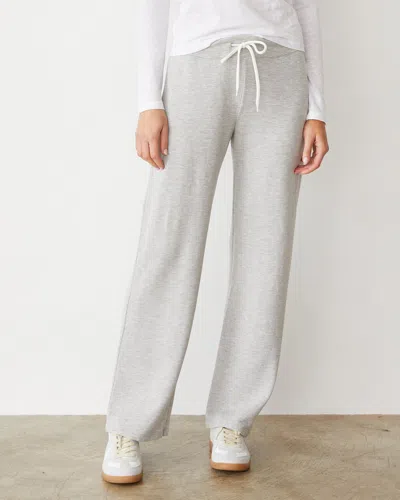 Monrow Softfleece Straight Leg Vintage Sweat In Heather Grey