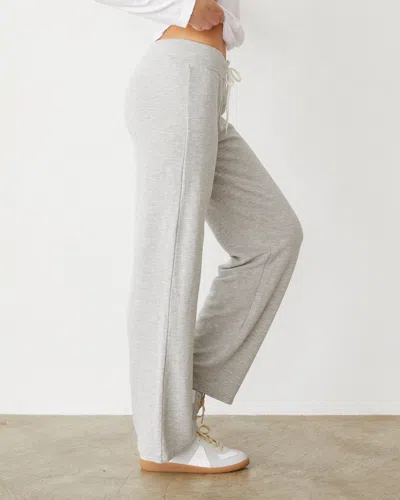 Monrow Softfleece Straight Leg Vintage Sweat In Heather Grey