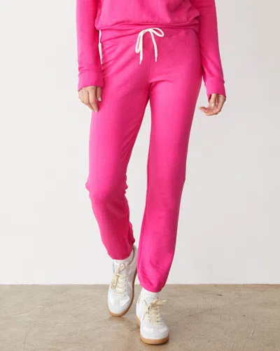 Monrow Softfleece Vintage Sweat In Fuchsia
