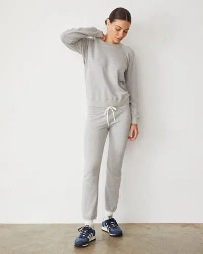 Monrow Softfleece Vintage Raglan In Heather Grey