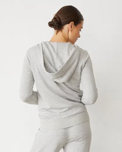 Monrow Softfleece Zip Up Hoody In Heather Grey