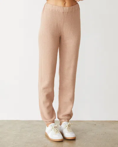 Monrow Softknit Rib Waffle Oversized Sweat In Taupe