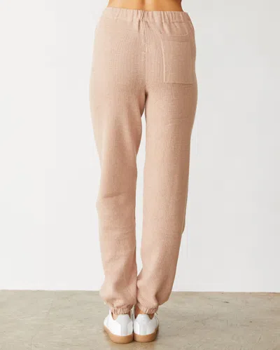 Monrow Softknit Rib Waffle Oversized Sweat In Taupe
