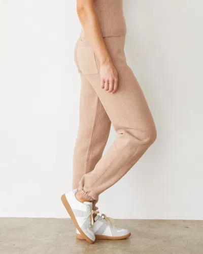 Monrow Softknit Rib Waffle Oversized Sweat In Taupe