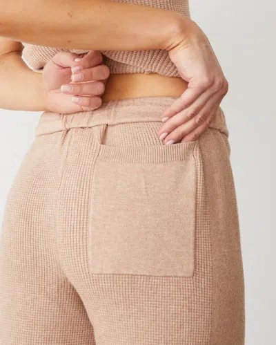 Monrow Softknit Rib Waffle Oversized Sweat In Taupe