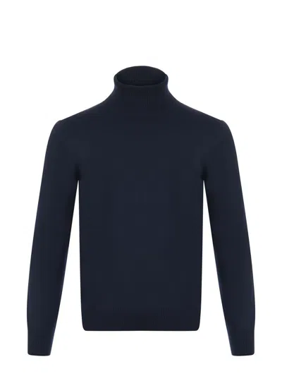 Fay Wool Turtleneck In Blue