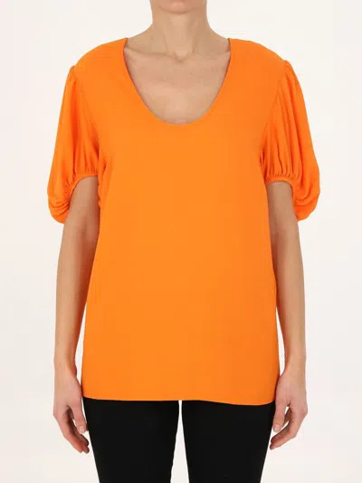 Stella Mccartney Viscose T-shirt In Orange