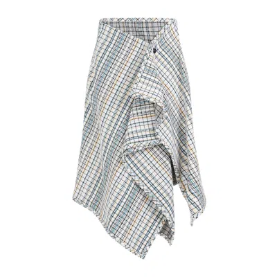 Bottega Veneta Women's Cotton Check Skirt | Size 40 | 782386v3g70