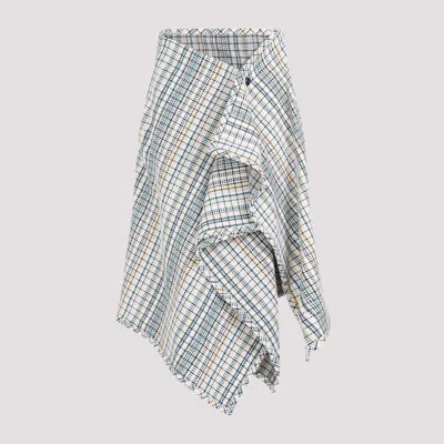 Bottega Veneta Women's Cotton Check Skirt | Size 40 | 782386v3g70