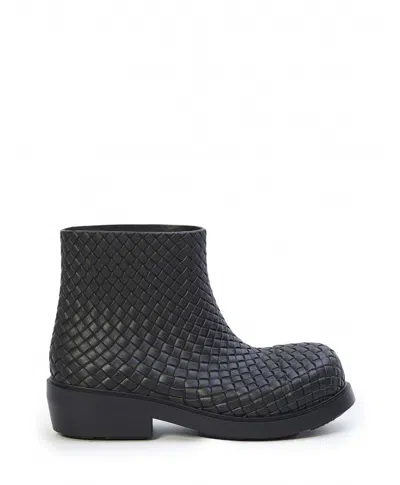 Bottega Veneta Biodegradable Woven Block Heel Ankle Boots