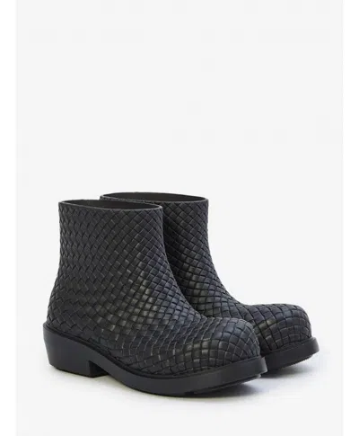Bottega Veneta Biodegradable Woven Block Heel Ankle Boots