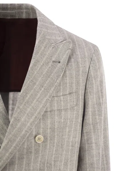 Brunello Cucinelli Pinstripe Suit Of Alpaca And Comfort Wool