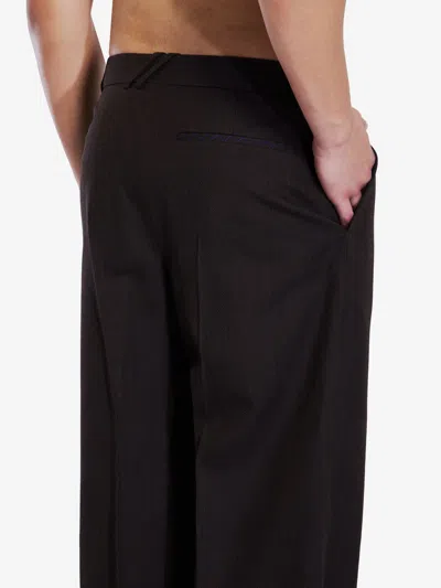 Burberry Pleated Trouser Crafted With Brown Wool Fabric