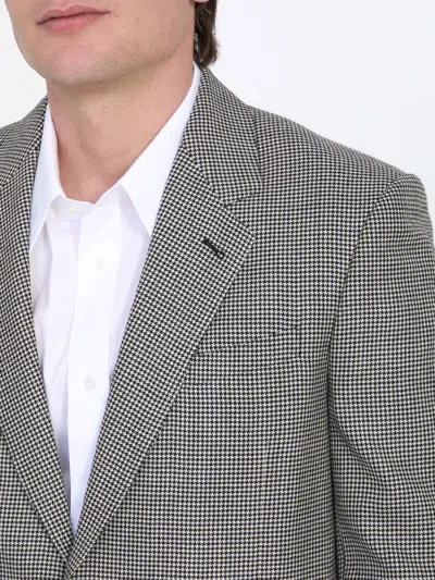 Celine Luxury Houndstooth Wool-cashmere Jacket