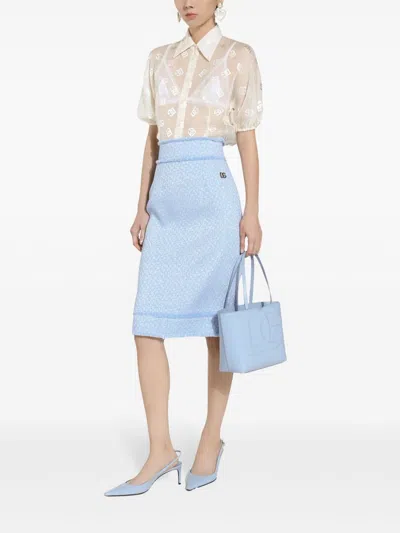 Dolce & Gabbana Small Leather Logo Tote Bag In Black