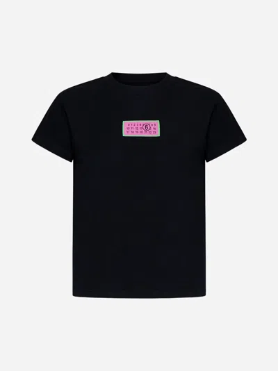 Shop Mm6 Maison Margiela Black Cotton Numeric T-shirt