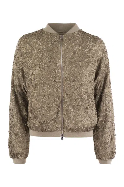 HERNO HERNO BOMBER JACKET WITH SEQUINS 