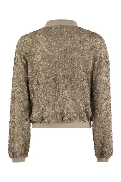 HERNO HERNO BOMBER JACKET WITH SEQUINS 