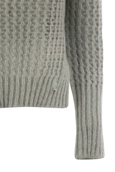 Herno Elegant Alpaca-wool Blend Sweater With Graphic Openwork