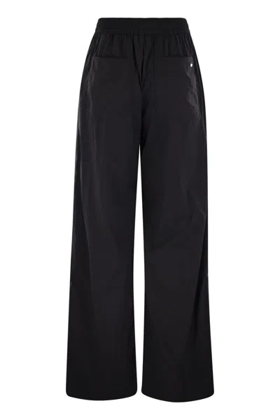 Herno Blue Pants With Elastic Drawstring Waist In Tech Fabric Woman