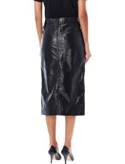 Isabel Marant Étoile Black Angele Faux-leather Midi Skirt