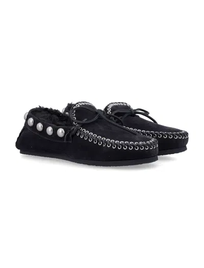 Isabel Marant Faomee Studded Shearling-lined Suede Loafers