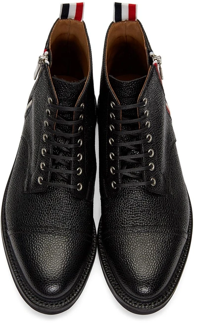Shop Thom Browne Black Side Zip Boots