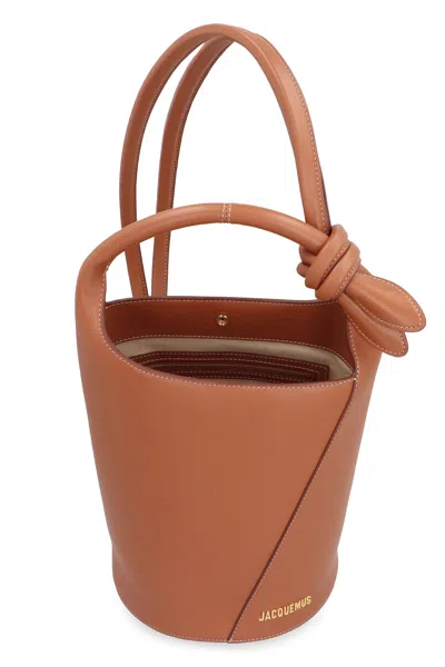 Jacquemus Chic Mini Bucket Bag In Saddle Brown