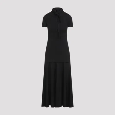 Jil Sander High-neck Viscose Midi Dress