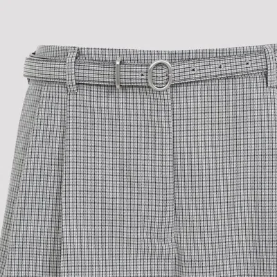 Jil Sander Tailored Check Trousers With Belt Clothing