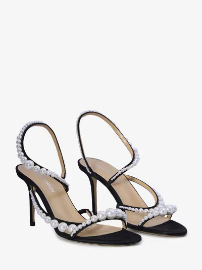 Mach&mach Sirene Pearly Stud Satin Strappy Sandals