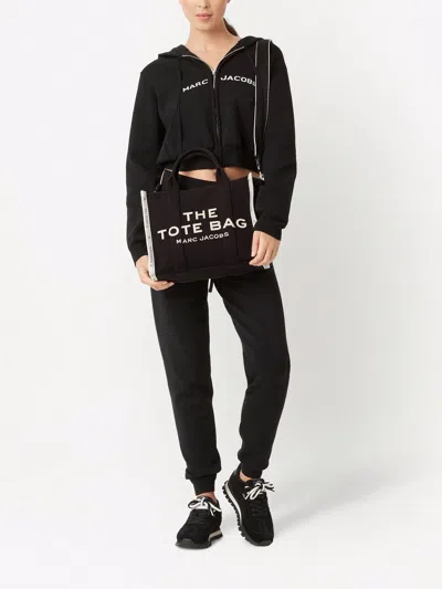 Marc Jacobs Black Canvas The Tote Shopping Bag In Black