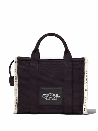Marc Jacobs Black Canvas The Tote Shopping Bag In Black