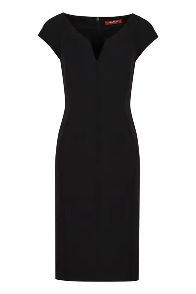 Max Mara Fitted Evening Dress In Black Triacetate