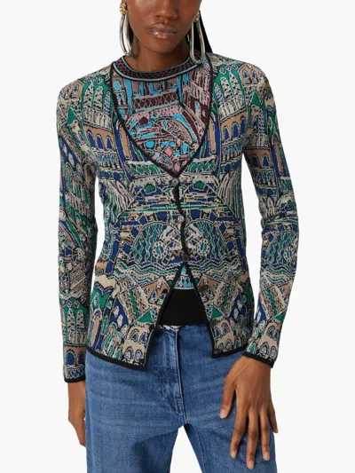 Missoni Abstract Fantasy Buttoned Cardigan With Contrasting Edge