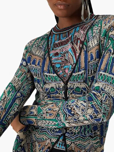 Missoni Abstract Fantasy Buttoned Cardigan With Contrasting Edge