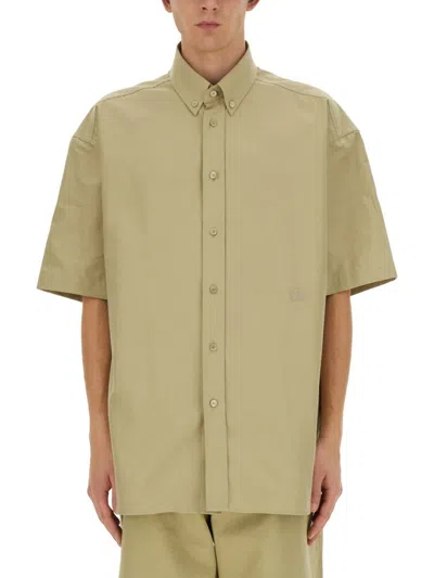 Burberry Logo-embroidered Poplin Shirt In Green