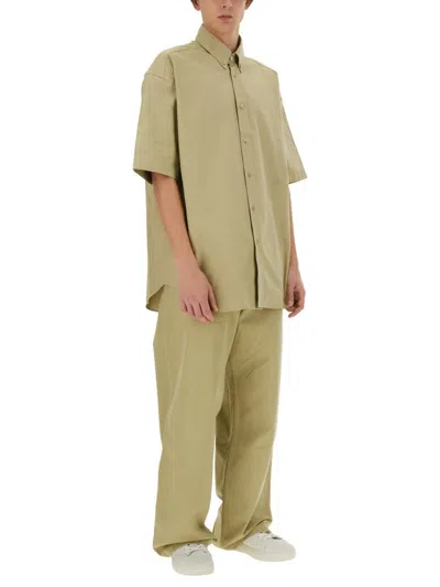 Burberry Logo-embroidered Poplin Shirt In Green