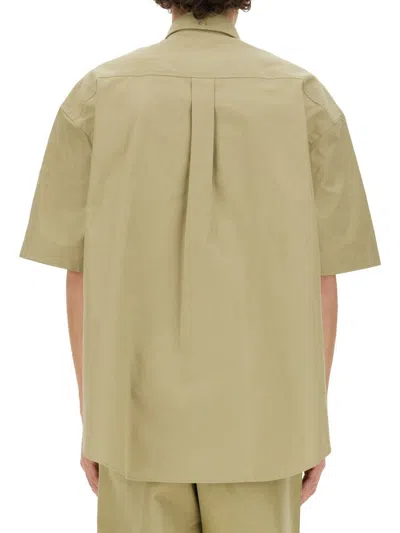 Burberry Logo-embroidered Poplin Shirt In Green