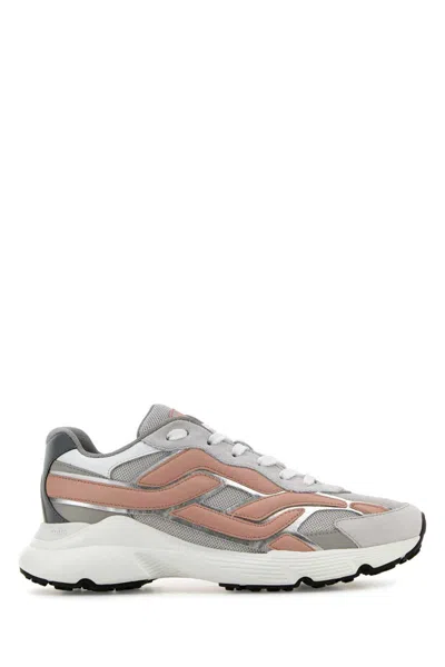 Tod's Leather And Mesh Sneakers With Contrast Detailing In Multicoloured