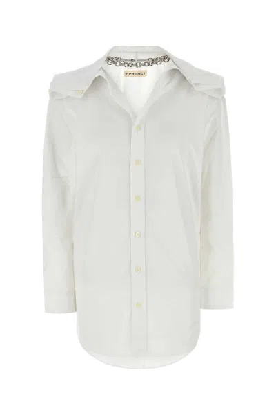 Y/project Loose-fit Chained Poplin Shirt In White