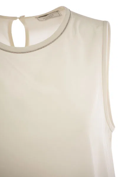 Peserico Women's Stretch Silk Crepe De Chine Top
