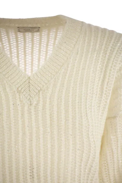 Peserico Women Tricot Sweater With Micropaillettes