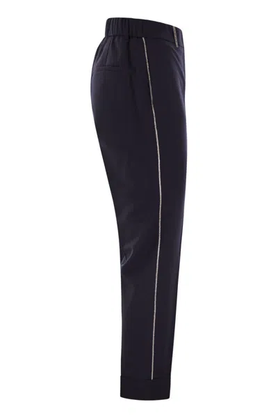 Peserico Women Virgin Wool Blend Trousers With Jewellery