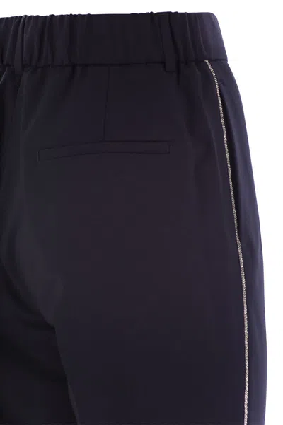 Peserico Women Virgin Wool Blend Trousers With Jewellery