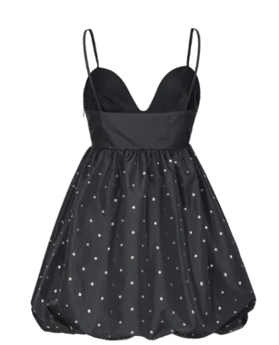 Shop Pinko Black Taffeta Crystal-embellished Dress