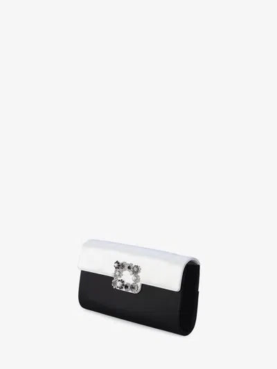 Roger Vivier Envelope Flap Flower Buckle Clutch