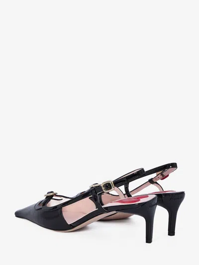Roger Vivier 55mm Mini Buckle Leather Slingbacks In Black