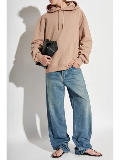 Saint Laurent Oversized Hoodie With Kangaroo Pocket And Ribbed Finish